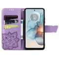 For Motorola Moto G24 Power Butterfly Love Flower Embossed Leather Phone Case(Light Purple)