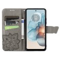 For Motorola Moto G24 Power Butterfly Love Flower Embossed Leather Phone Case(Gray)