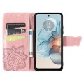 For Motorola Moto G24 Power Butterfly Love Flower Embossed Leather Phone Case(Rose Pink)