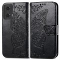 For Motorola Moto G24 Butterfly Love Flower Embossed Leather Phone Case(Black)