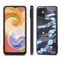 For Samsung Galaxy A04 4G Camouflage Leather Back Cover Phone Case(Blue)