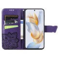 For Honor 90 Butterfly Love Flower Embossed Leather Phone Case(Purple)
