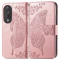 For Honor Play 40C / X5 Plus Butterfly Love Flower Embossed Leather Phone Case(Rose Gold)