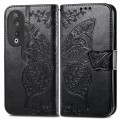 For Honor Play 40C / X5 Plus Butterfly Love Flower Embossed Leather Phone Case(Black)
