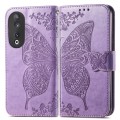 For Honor Play 40C / X5 Plus Butterfly Love Flower Embossed Leather Phone Case(Lavender)