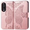 For Honor X50i+ Butterfly Love Flower Embossed Leather Phone Case(Rose Gold)