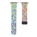 For Apple Watch 7 45mm Rainbow Dots Silicone Magnetic Black Buckle Watch Band(Gray)