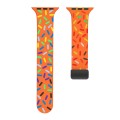 For Apple Watch SE 2022 40mm Rainbow Dots Silicone Magnetic Black Buckle Watch Band(Orange)