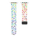 For Apple Watch SE 2022 44mm Rainbow Dots Silicone Magnetic Black Buckle Watch Band(White)