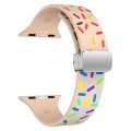 For Apple Watch Ultra 49mm Rainbow Dots Silicone Magnetic Buckle Watch Band(Pink)