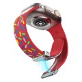 For Apple Watch SE 40mm Rainbow Dots Silicone Magnetic Buckle Watch Band(Red)