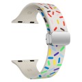 For Apple Watch 6 44mm Rainbow Dots Silicone Magnetic Buckle Watch Band(Starlight Color)