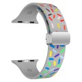 For Apple Watch 4 44mm Rainbow Dots Silicone Magnetic Buckle Watch Band(Gray)