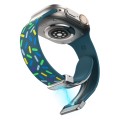 For Apple Watch 4 40mm Rainbow Dots Silicone Magnetic Buckle Watch Band(Blue)