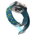 For Apple Watch 3 38mm Rainbow Dots Silicone Magnetic Buckle Watch Band(Blue)