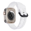 For Apple Watch Ultra 49mm Ripple Silicone Sports Watch Band(White)