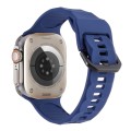For Apple Watch Ultra 49mm Ripple Silicone Sports Watch Band(Dark Blue)