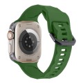 For Apple Watch 8 45mm Ripple Silicone Sports Watch Band(Army Green)