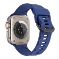 For Apple Watch 4 44mm Ripple Silicone Sports Watch Band(Dark Blue)