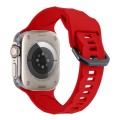 For Apple Watch 2 42mm Ripple Silicone Sports Watch Band(Red)