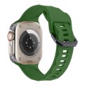 For Apple Watch 2 42mm Ripple Silicone Sports Watch Band(Army Green)