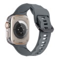 For Apple Watch 2 42mm Ripple Silicone Sports Watch Band(Dark Grey)