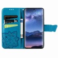For Tecno Itel S23+ Butterfly Love Flower Embossed Leather Phone Case(Blue)
