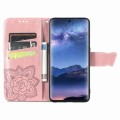 For Tecno Itel S23+ Butterfly Love Flower Embossed Leather Phone Case(Rose Gold)