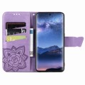 For Tecno Itel S23+ Butterfly Love Flower Embossed Leather Phone Case(Light Purple)