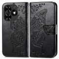 For Tecno Spark Go 2024 Butterfly Love Flower Embossed Leather Phone Case(Black)