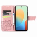 For Tecno Spark Go 2024 Butterfly Love Flower Embossed Leather Phone Case(Rose Gold)