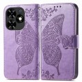 For Tecno Spark Go 2024 Butterfly Love Flower Embossed Leather Phone Case(Light Purple)