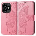 For Tecno Spark Go 2024 Butterfly Love Flower Embossed Leather Phone Case(Pink)