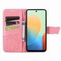 For Tecno Spark Go 2024 Butterfly Love Flower Embossed Leather Phone Case(Pink)