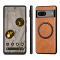 For Google Pixel 7 Solid Color Leather Skin Back Cover Phone Case(Brown)