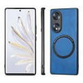 For Honor 70 Solid Color Leather Skin Back Cover Phone Case(Blue)