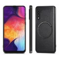 For Samsung Galaxy A50 Solid Color Leather Skin Back Cover Phone Case(Black)