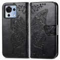 For ZTE Blade V50 Vita Butterfly Love Flower Embossed Leather Phone Case(Black)