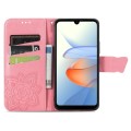 For ZTE Blade L220 Butterfly Love Flower Embossed Leather Phone Case(Pink)