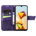 For ZTE Blade A33S Butterfly Love Flower Embossed Leather Phone Case(Dark Purple)