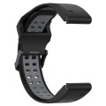 For Garmin MARQ Athlete Gen 2 22mm Two-Color Reverse Buckle Silicone Watch Band(Black+Grey)