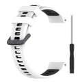 For Garmin Forerunner 955 Sports Two-Color Silicone Watch Band(White+Black)