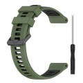 For Garmin Forerunner 955 Sports Two-Color Silicone Watch Band(Army Green+Black)