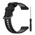 For Garmin Forerunner 945 Sports Two-Color Silicone Watch Band(Black+Grey)