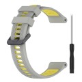 For Garmin Approach S70 47mm Sports Two-Color Silicone Watch Band(Grey+Yellow)