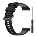 For Garmin Fenix 5 Sports Two-Color Silicone Watch Band(Black+Grey)