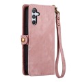 For Samsung Galaxy A34 5G Geometric Zipper Wallet Side Buckle Leather Phone Case(Pink)