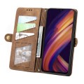 For Samsung Galaxy A25 5G Geometric Zipper Wallet Side Buckle Leather Phone Case(Brown)