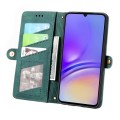 For Samsung Galaxy A05 Geometric Zipper Wallet Side Buckle Leather Phone Case(Green)