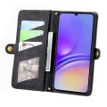 For Samsung Galaxy A05 Geometric Zipper Wallet Side Buckle Leather Phone Case(Black)
